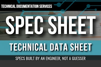 write industrial technical manuals, datasheets and b2b specifications