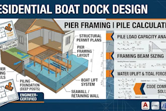 structural boat dock design pile retaining wall calculations
