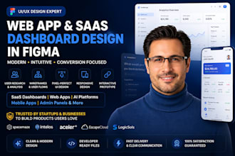 do ui ux design, web app design, saas dashboard design in figma