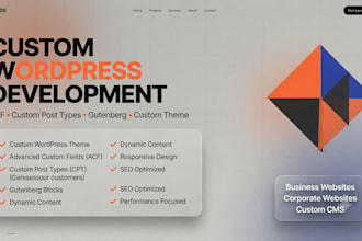 develop a custom wordpress theme using acf, cpt and customizer