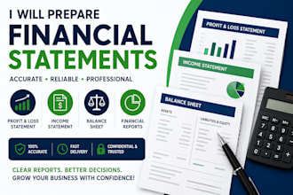 prepare financial statements ,profits and loss,income statement