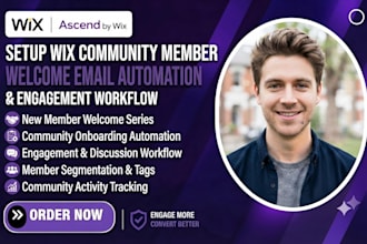 setup wix community member welcome email automation and engagement workflow