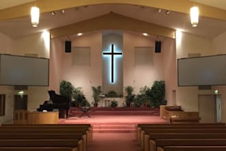 design church architecture, renovation, elevation and interior rendering