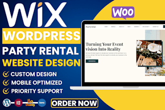 build sleek party rental website event rental, equipment booqable rental website