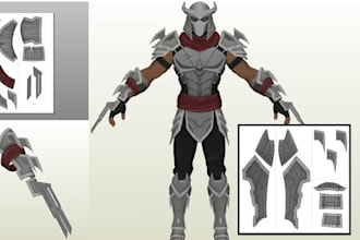 create custom pepakura pdo templates for eva foam cosplay armor, helmet and prop