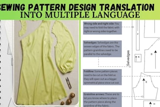 translate sewing pattern, pattern making into your language accurately
