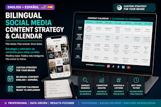 create a bilingual social media content strategy and calendar