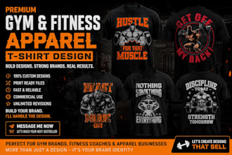 design premium gym fitness apparel and custom t shirt designs for clothing brand