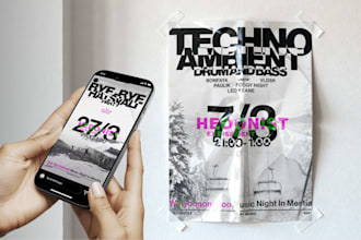 design custom editorial poster banner for music event party