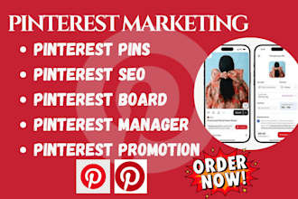 be your pinterest manager for marketing, SEO, promotion, pins, boards and growth