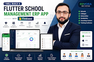 build a flutter school management erp app with firebase