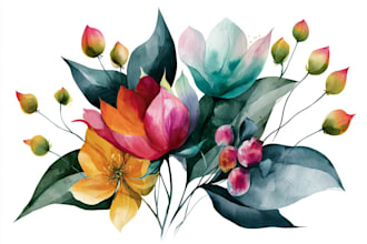 create a botanical illustration in the traditional watercolor technique