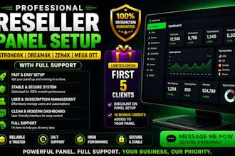 generate reseller panel strong8k, dream4k, zen4k, mega ott, with full support