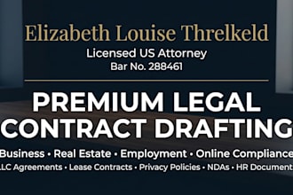 draft US employment contracts, ndas, and contractor agreements