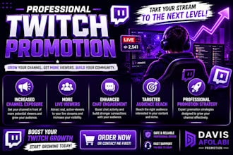 do twitch promotion, boost your twitch channel promotion to gain twitch partner