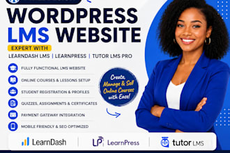 design wordpress lms website expert with learndash lms learnpress tutor lms pro