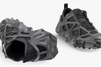 create a 3d cad design, product model and footwear design for manufacturing