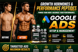 create google ads for performance and growth hormone peptide products