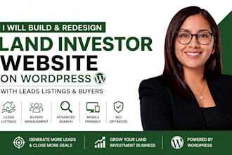 build redesign land investor website on wordpress with leads listings and buyers