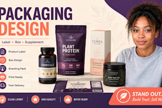 product packaging design, label design box design supplement label branding pack
