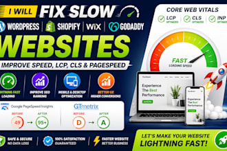 fix slow wordpress shopify wix godaddy websites improve lcp cls google pagespeed