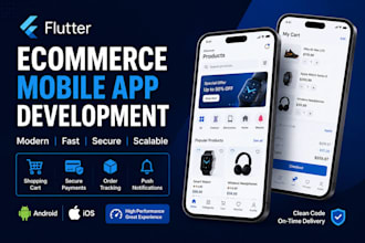 build modern flutter ecommerce mobile app for android and ios with premium UI UX