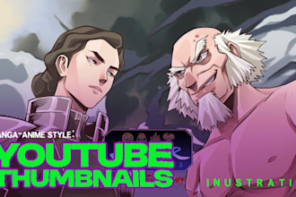 draw cool youtube thumbnails in anime style