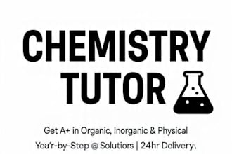 be your chemistry tutor and solve organic inorganic physical chemistry