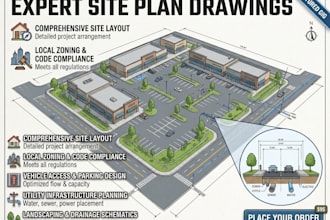 do site grading, site plan, topographic survey drawings, road design alignment