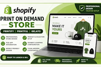 setup your shopify printify printful gelato print on demand store