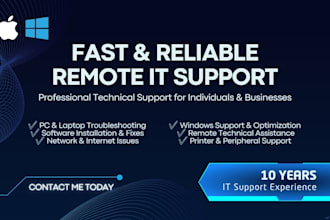provide fast and reliable remote IT support services