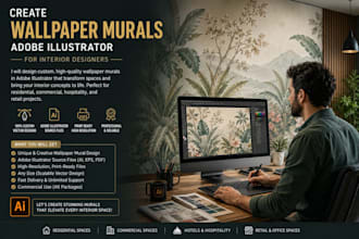create wallpaper murals  adobe illustrator for interior designers