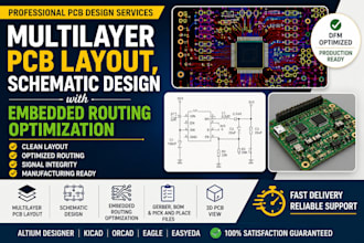design multilayer pcb layouts, schematic design with embedded routing structure
