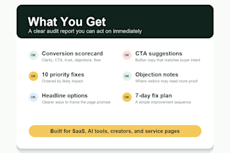 audit your landing page and give 10 conversion fixes