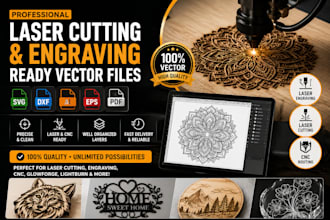 laser cut svg dxf ai vector files for cnc, glowforge and engraving