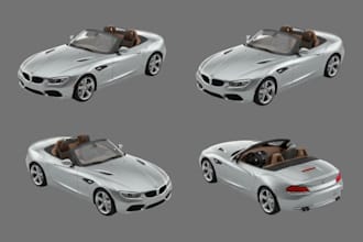 create high quality 3d car model with realistic rendering