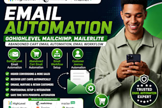 gohighlevel mailchimp, mailerlite,abandoned cart email automation workflow