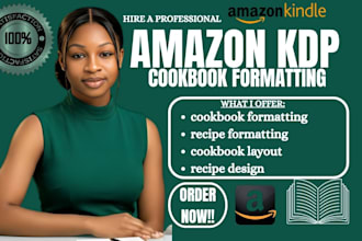 do cookbook formatting, recipe book design, and book layout design