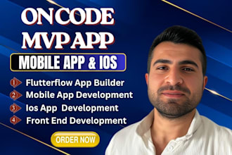 build a flutterflow no code mobile app with firebase, API integration and mvp