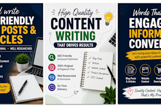 write SEO friendly content and articles for you