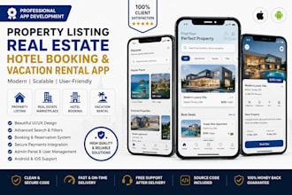 develop a property listing, real estate, hotel booking, or vacation rental app