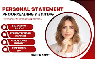 edit medical school, residency application or fellowship personal statement