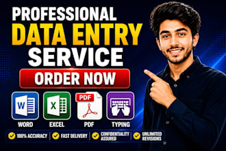 do data entry , excel data entery , PDF to word