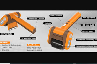 do 3d cad grill spark electronic brush photorealistic design