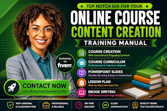 create educational ebook training manual online video course content creation