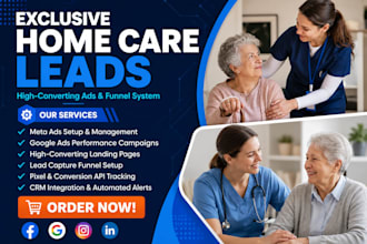 home care healthcare leads elderly care leads senior home care website funnel