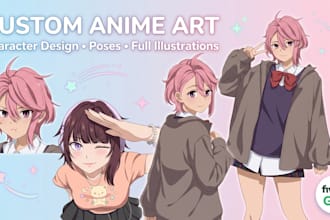 draw high quality anime cel shading character design