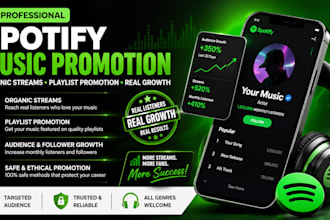 promote your spotify music with organic streams and playlist promotion