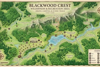 design custom hiking maps, trail maps, campground maps, tourist and park maps