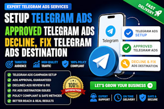 setup telegram ads, approved telegram ads decline, fix telegram ads destination
